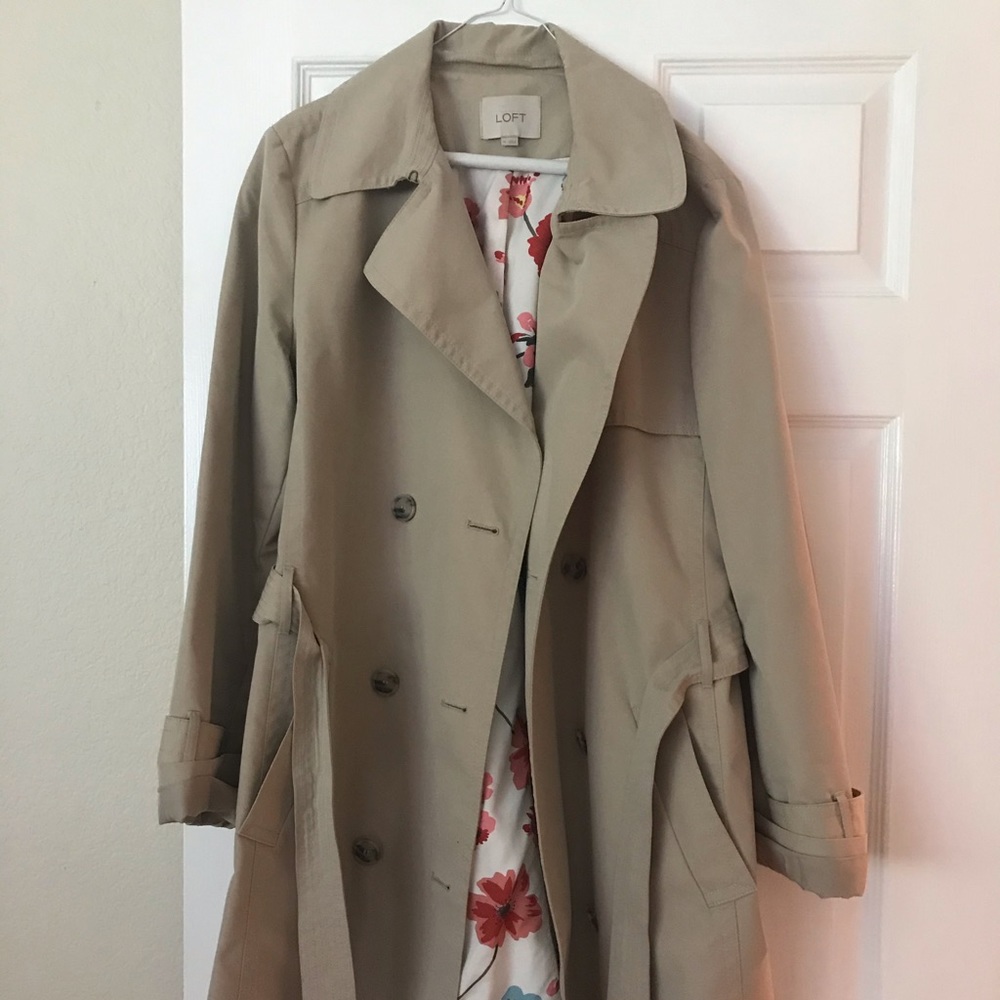 LOFT Khaki Trench Coat